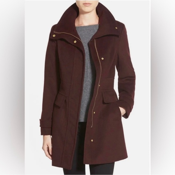 Cole Haan Signature Slick Wool Blend Coat - Picture 1 of 6